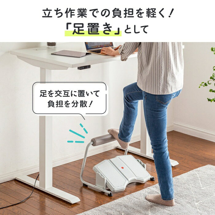 【北海道・沖縄・離島配送不可】【代引不可】3WAYフットレスト 3パターンの足の休息ができる デスクワーク 立ち作業 オットマン グレー サンワサプライ MR-FR6 [2]