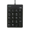 【代引不可】USBテンキー Type-Cコネクタ USB2.0ハブ付き 有線 計算 会計処理 事務作業 オフィス OA機器 サンワサプライ NT-18CUHBK