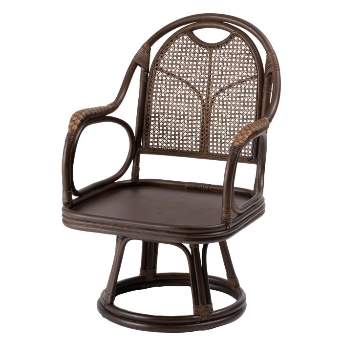 【北海道・沖縄・離島配送不可】【代引不可】ラタン回転チェア 家具 インテリア 新生活 模様替え デザイン 天然素材 肘置き グレー 東谷 NRS-440GY [3]