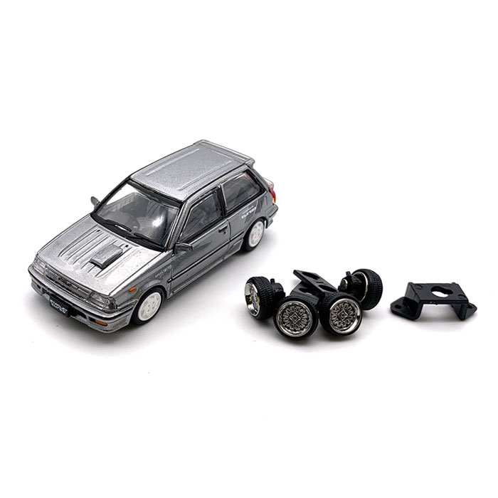 BMC 1/64 トヨタ スターレット ターボ S 1988 EP71 シルバー (RHD) 模型 ミニカー 64B0256