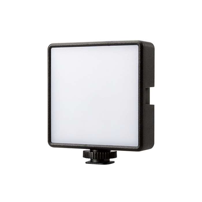 【あす楽】【代引不可】撮影用ライト LED ビデオライト 四角形 8×8cm 5段階調光 USB充電式 2000mAh 【 Samsung Nikon Canon Sony 等 1/4インチネジに接続可能 】 ブラック エレコム DE-L05BK