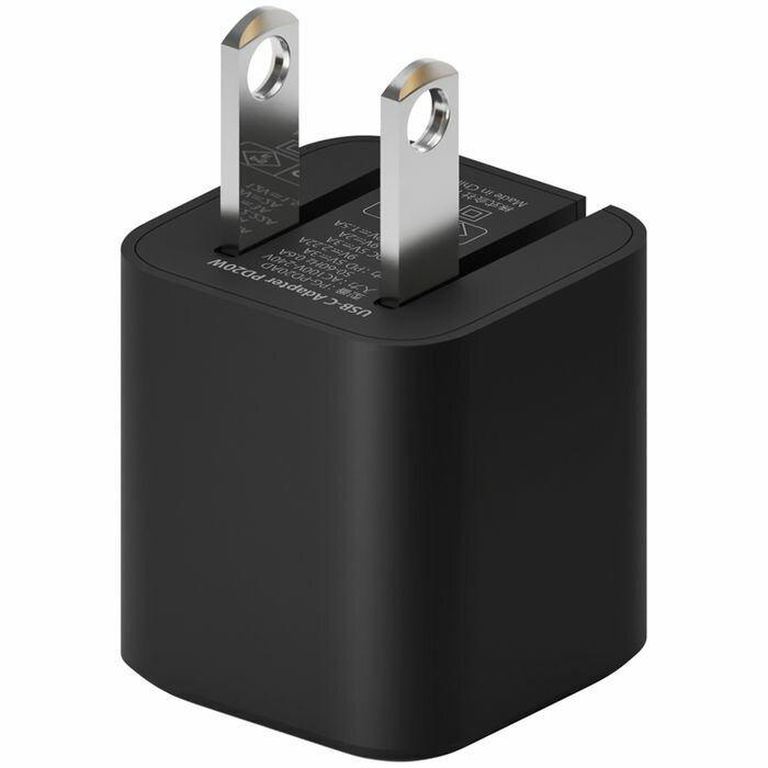 USB PD 20W USB-C 電源アダプタ 充電器 スマホ タブレット PC パソコン 外出 出張 コンパクト コンセント ブラック PGA PG-PD20AD01BK(2.0)