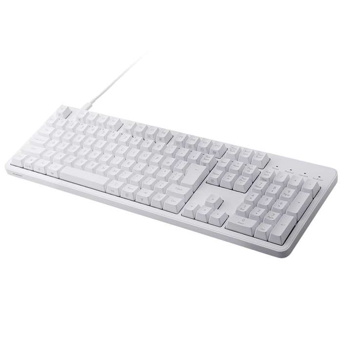 キーボード 有線 着脱式USBケーブル 茶軸 タクタイル メカニカル テンキー付き WindowsOS macOS ChromeOS パソコン 等対応 Leggero ホワイト エレコム TK-MC50UKTWH