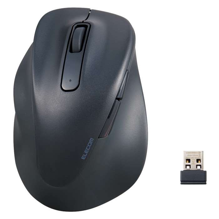 【代引不可】無線 マウス 静音 ワイヤレス 5ボタン 左手専用 Windows 11 10 mac Chrome 対応 抗菌 XLサイズ EX-G ブラック エレコム M-XGXL31DBSKBK