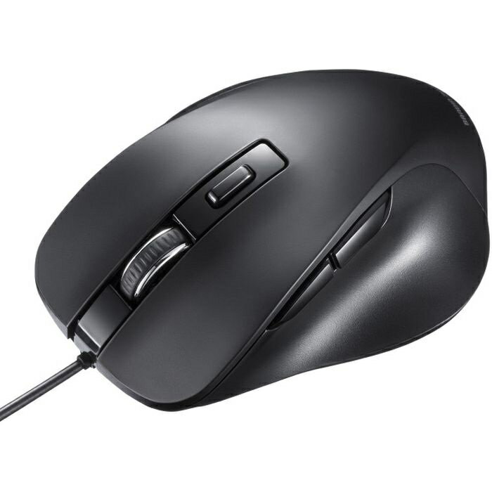 【代引不可】有線 ブルーLED マウス 5ボタン PC パソコン 周辺機器 入力 ブラック サンワサプライ MA-YB518BK