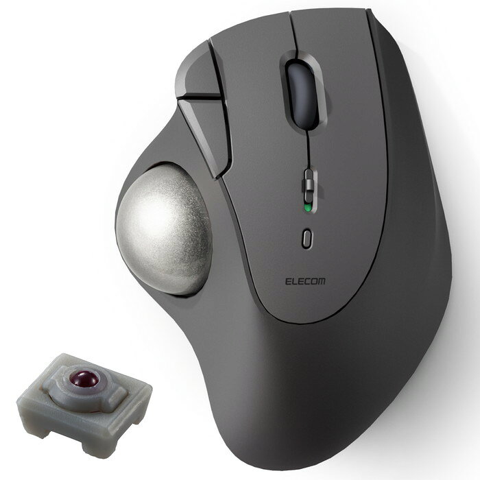 【代引不可】トラックボール マウス Bluetooth 5ボタン 人工ルビーユニット エルゴノミクス Windows 11/10 Android macOS iOS iPadOS ChromeOS 各種対応 ブラック エレコム M-IT10BRBK