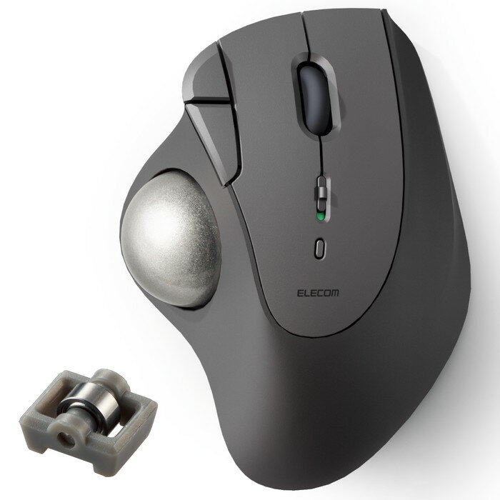 【代引不可】トラックボール マウス Bluetooth 5ボタン ベアリングユニット エルゴノミクス Windows 11/10 Android macOS iOS iPadOS ChromeOS 各種対応 ブラック エレコム M-IT11BRBK