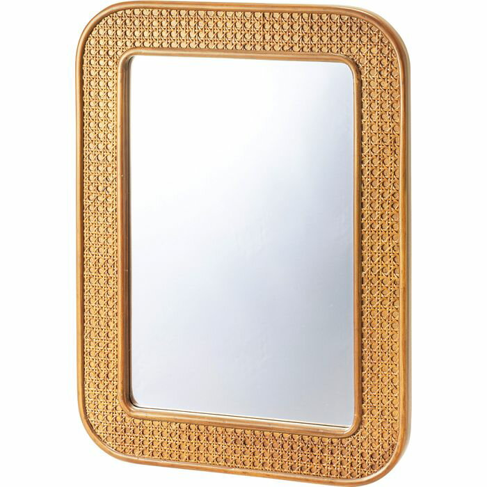 【北海道・沖縄・離島配送不可】【代引不可】ミラー ラタン 天然木 カゴメ編み 角丸 ナチュラル インテリア 家具 東谷 MR-811NA