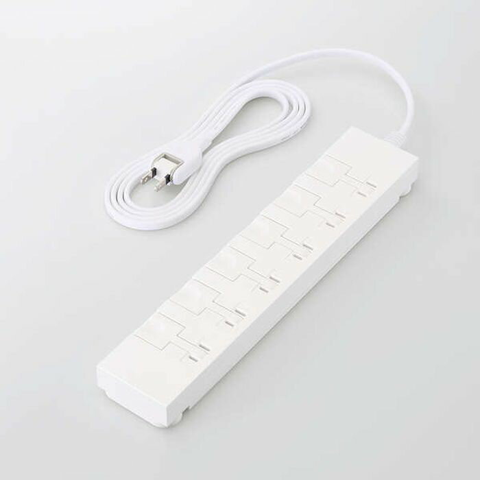 【代引不可】電源タップ 延長コード コンセント 2m 2P 6個口 片手で抜けるレバー付 ほこりシャッター ..