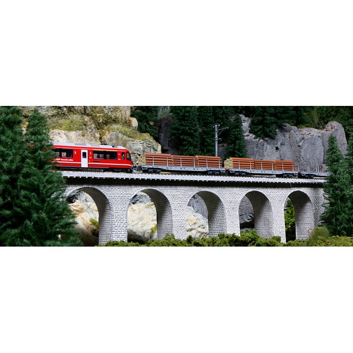 【沖縄・離島配送不可】Nゲージ レーティッシュ鉄道 長物車 R-w 丸太積載 4両セット 鉄道模型 KATO 10-1891