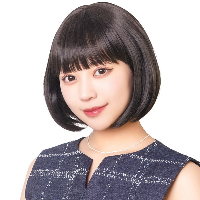 WIGGY RICH ぱっつんボブ ブラウニーブラック ウィッグ 女性 女子 仮装 コスプレ クリアストーン 4560320891741
