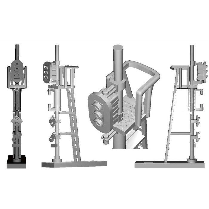Nゲージ 未塗装ストラクチャーキット 鉄道信号機 3?6灯 4基入り 鉄道模型 オプション greenmax グリーンマックス 2217