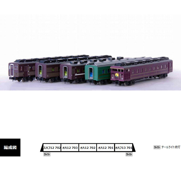 【沖縄・離島配送不可】Nゲージ 12系700番代「やまぐち」号用レトロ調客車 5両セット 鉄道模型 マイクロエース A2473
