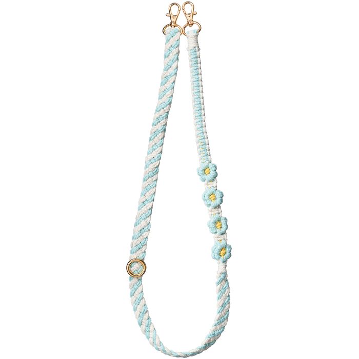 Heart - 【即日出荷】NEWT ショルダーストラップ 花編み 水色×ホワイト スマホ アクセサリー サンクレスト iSB-ST56
