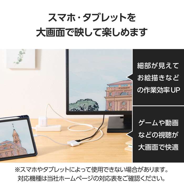 【代引不可】映像変換アダプタ TypeC-HDMI 60Hz 給電機能付 USB Power Delivery60W...