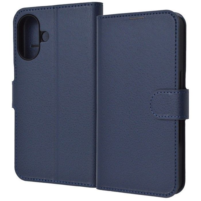 樂天商城 - iPhone 16 Like standard 耐衝撃 マグネットベルト シンプル 手帳型レザーケース / ダークネイビー レイアウト RT-P46ELC1/DN