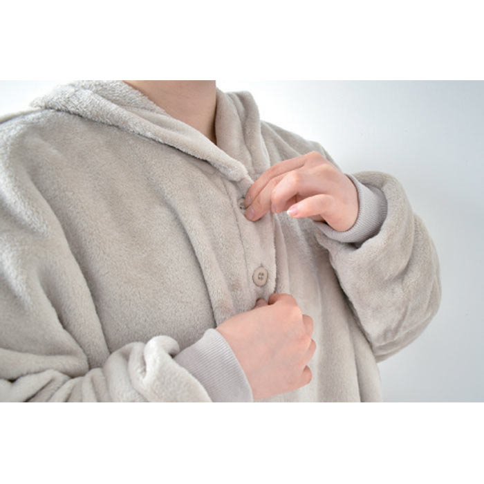 WARMY ロングフーディー フリーサイズ(着丈900 身幅800) ルームウェア 部屋着 フード 現代百貨 A646