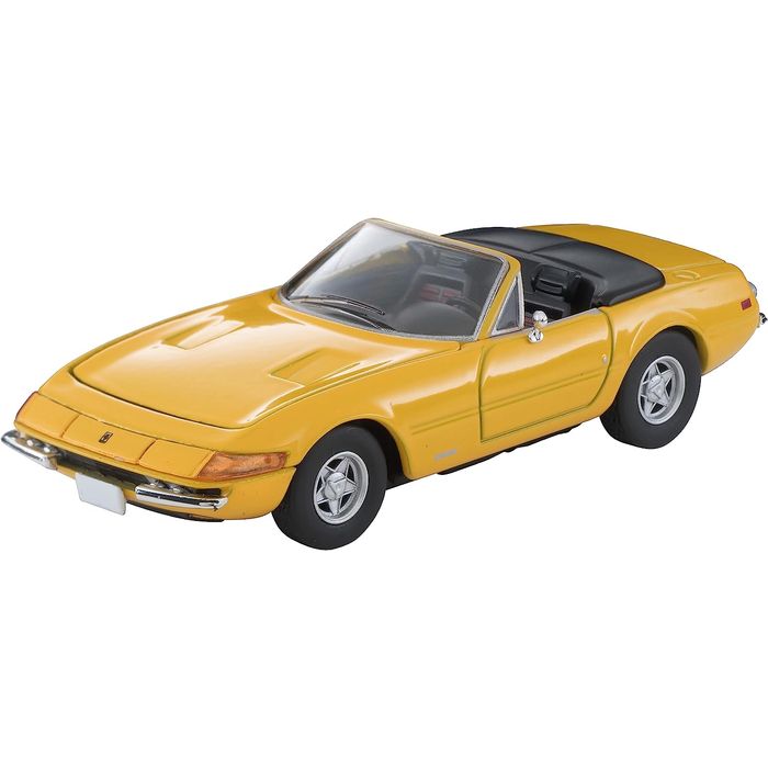 SEARCH WORD：完成品 車 カー CAR 4輪 ダイキャスト モデルカー 模型 ホビー HOBBY 趣味 ミニカー 名車 外国産車 傑作商品概要：エンジンフード開閉可能!後期型の365 GTS4『デイトナ スパイダー』を製品化。実車は希少なスパイダー。後期型のフロント周りを再現。版権元商品化許諾済。商品仕様：■メーカー：トミーテック■JANコード：4543736281863■商品名：トミカ リミテッドヴィンテージ LV フェラーリ 365 GTS4 黄 ミニカー 玩具 おもちゃ ■型番：4543736281863■ご注意：※製品の仕様や価格は予告なく変更する場合があります。※掲載している画像は、実際の製品と一部異なる場合があります。※製品のパッケージ（外箱やスリーブ等）は本体を保護する目的となり、運搬におけるダメージについては不良交換の対象外となります。※商品概要、仕様、サービス内容及び企業情報などは商品発表時点のものです。※最新の情報に関しましては、メーカーサイトをご覧ください。※発売前予約商品についてはメーカーの商品製造数により納期が遅れる場合やご注文キャンセルをお願いする場合がございます。
