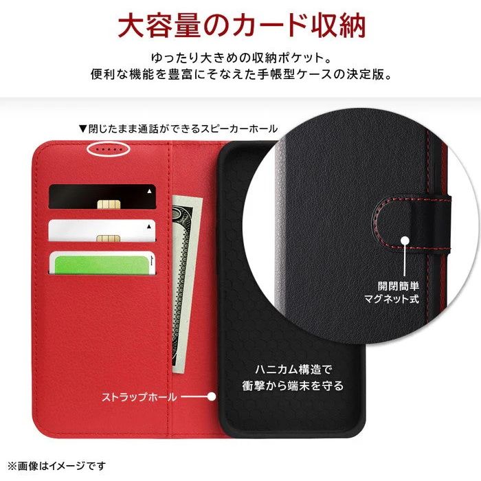 Rakuten - Galaxy A25 5G LS耐衝マグベルトシンプル手帳型レザーケース/BK_RD レイ・アウト RT-GA25ELC1/BR