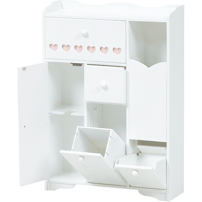 【北海道・沖縄・離島配送不可】【代引不可】トイレラック ホワイト (約)幅45×奥行14×高さ63cm HAGIHARA MTR-6510WH [2]