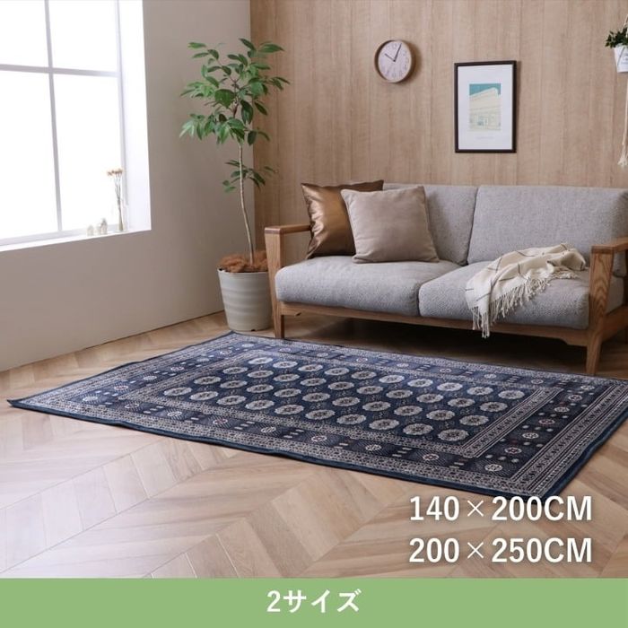Rakuten - 【沖縄・離島配送不可】【代引不可】カーペット『クラリス』 200×250cm ネイビー IKEHIKO 1272510193201