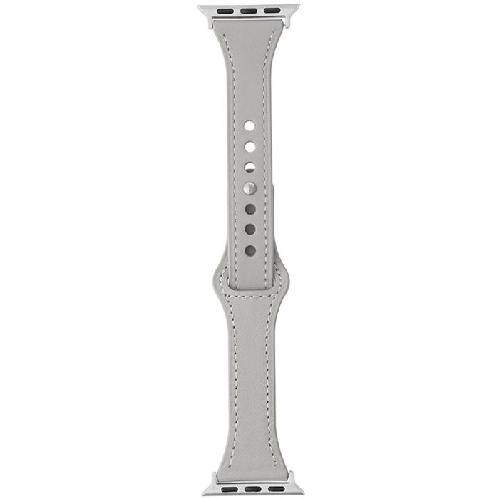 Apple Watch 38/40/41/42mm バンド 「CORVIN」 スリムシンプルレザーバンド グレー LEPLUS NEXT LN-AW41B31GY
