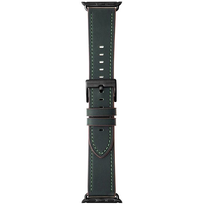 Apple Watch 38/40/41/42mm Band "CORVIN" Basic Leather Band Green LEPLUS NEXT LN-AW41B32GR