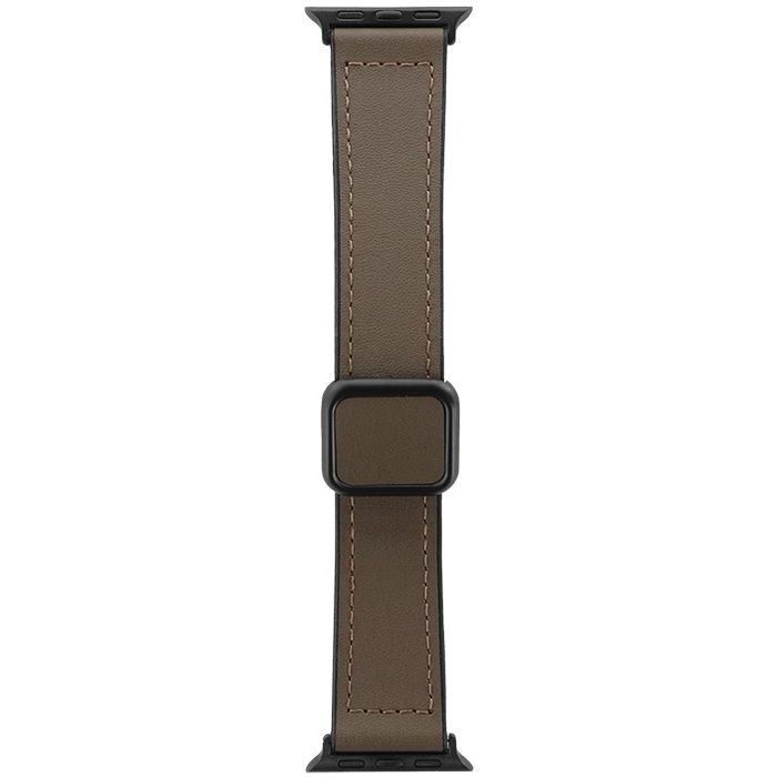 樂天商城 - Apple Watch 38/40/41/42mm バンド 「CORVIN」 裏面ラバーマグネットレザーバンド ダークブラウン LEPLUS NEXT LN-AW41B43BR