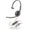 【代引不可】Poly Blackwire 3210 USB-C +USB-A 変換アダプタ付 片耳 有線モデル ノイズキャンセリングマイク搭載 日本HP 8X2...