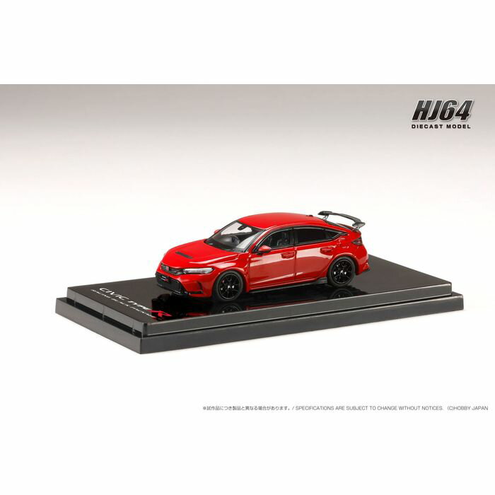 HJ64 1/64 Honda CIVIC TYPE R (FL5) RACING BLACK Package / 純正オプションパーツ装着車 フレームレッド ホビージャパン HJ645063R