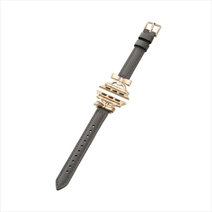 【代引不可】アップルウォッチ バンド SE ( 第2 / 第1世代 ) / Series 9 / 8 / 7 / 6 / 5 / 4 / 3 / 2 / 1 41mm 40mm 38mm レザー ベルト スリム チャコールグレー エレコム AW-41BDLRBJGY