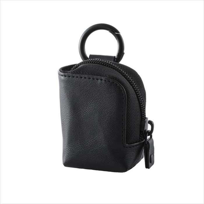 【代引不可】イヤホンケース ワイヤレスイヤホン ソフトレザー ポーチ カラビナ付き 耐衝撃 L字ファスナー Sサイズ 【 Airpods/Pro LBT-TWS13 他対応 】 ブラック エレコム TWS-EP23LSBK