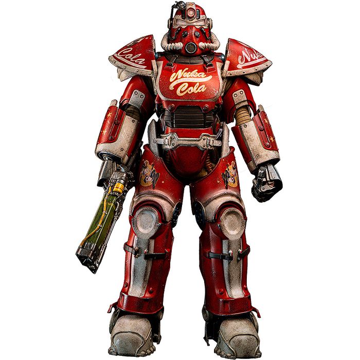 SEARCH WORD：スリーゼロ 模型 ホビー おもちゃ 趣味 コレクション 1/6 T-51 ヌカコーラ・パワーアーマー 4580416927123商品概要：スリーゼロ｜1/6 T-51 ヌカコーラ・パワーアーマー。商品仕様：■メーカー：スリーゼロ■JANコード：4580416927123■商品名：1/6 T-51 ヌカコーラ・パワーアーマー■型番：4580416927123■商品について：人気ゲームシリーズ『フォールアウト』より、ヌカコーラをテーマとしたカラーリングのT-51 パワーアーマーが再リリース！今回は外装だけのセットではなく、初めて可動内骨格込みのフルセットとしてT-51 ヌカコーラ・パワーアーマーがリリースされます。レーザーライフルも付属。「1/6 T-51 ヌカコーラ・パワーアーマー」は赤と白を基調としたカラーリングと共にヌカコーラのロゴを配したデザインです。threezeroが得意とするウェザリング表現も施されており、ポスト・アポカリプスな世界観を演出。「1/6 T-51 ヌカコーラ・パワーアーマー」に付属する可動内骨格は35ヶ所以上の可動ポイントを有し、また別売りの他のthreezero製『フォールアウト』パワーアーマーの外装パーツも磁石により装着可能です。ヘルメットヘッドにはLED発光機能を搭載し、ヘルメットヘッドは男性素顔ヘッドとの差し替え式。武器としてAER-9レーザーライフルが付属します。■仕様：作品名:Fallout (フォールアウト)キャラクター名:ヌカコーラ・パワーアーマー 2024 ZeniMax商品仕様:ABS&PVC&POM&布製塗装済みフィギュアパーツ(磁石使用)、塗装済み可動フィギュアヘルメットにLED発光機能搭載(要AG1ボタン電池×3。電池別売)内容物/付属品交換式の男性素顔ヘッド×1、AER-9 レーザーライフル×1サイズ:全高:約368mm原型制作:threezeroスケール:1/6備考掲載の写真はサンプル品を撮影しています。実際の商品とは一部仕様等異なる場合があります。商品の塗装は彩色工程が手作業になるため、商品個々に多少の差異があります。予めご了承ください。塗料の性質上、開封時に塗装が完全に乾燥していない場合がございます。乾燥していない場合、2~3日程、風通しの良い日陰の室内に置いて、塗装面が乾いたことを確認してから、触れるようにしてください。未乾燥の状態のまま使用されますと、色移りや指紋あとなどの原因となりますので、ご注意ください。■ご注意：※製品の仕様や価格は予告なく変更する場合があります。※掲載している画像は、実際の製品と一部異なる場合があります。※製品のパッケージ（外箱やスリーブ等）は本体を保護する目的となり、運搬におけるダメージについては不良交換の対象外となります。※予約商品は発売日が変動する場合があります。※商品概要、仕様、サービス内容及び企業情報などは商品発表時点のものです。※最新の情報に関しましては、メーカーサイトをご覧ください。※発売前予約商品についてはメーカーの商品製造数により納期が遅れる場合やご注文キャンセルをお願いする場合がございます。