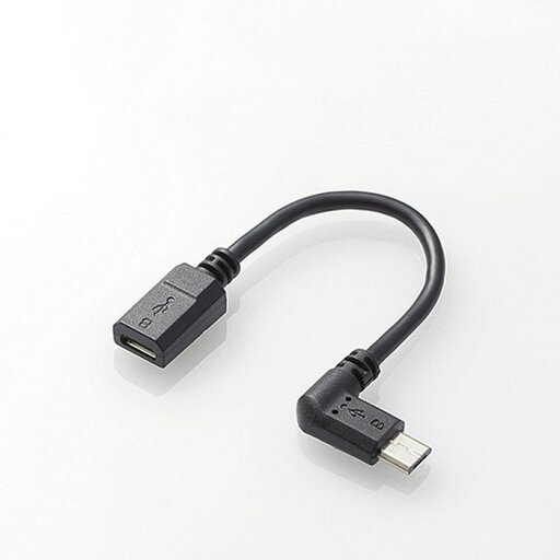 【代引不可】タブレット用変換アダプタ/充電通信対応/L字/2A/microBメス-microBオス/USB2.0/ブラック/0.1m エレコム TB-MBFMBL01BK 【代引不可】タブレット用変換アダプタ/充電通信対応/L字/2A/microBメス-microBオス/USB2.0/ブラック/0.1m エレコム TB-MBFMBL01BK