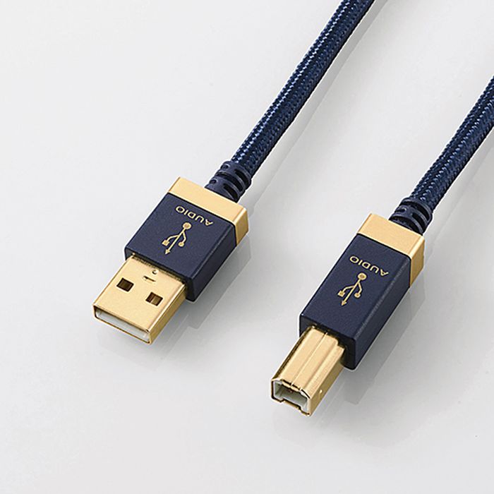 樂天商城 - 【代引不可】ハイレゾ音声伝送対応　USB AUDIOケーブル(USB A-USB B)　1.0m　ネイビー エレコム DH-AB10