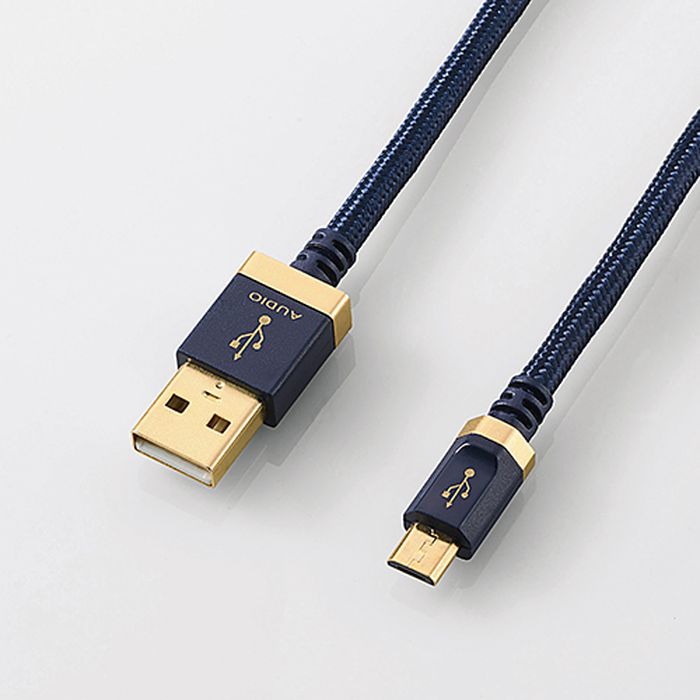 SEARCH WORD：USBオーディオケーブル USB AUDIO Cable ハイレゾ音声伝送 USBオーディオ パソコン コンポ デジタル伝送 パソコンアクセサリ PC PCアクセサリ USB2.0 Degital Audio Cable デジタルオーディオケーブル ネイビー 紺 navy商品概要：パソコンの音声をコンポやアンプなどに高音質デジタル伝送できるUSB AUDIOケーブル(USB2.0 Standard A-USB2.0 micro B)。商品仕様：■メーカー：エレコム■JANコード：4953103498792■商品名：ハイレゾ音声伝送対応　USB AUDIOケーブル(USB A-micro B)　1.2m　ネイビー■型番：DH-AMB12■コネクタ形状：USB(A)オス - USB(Micro-B)オス■対応機種：USB(A)オス側:USB(Aタイプ)端子を持つパソコン及びコンポ及び充電機、USB(Micro-B)オス側:USB(Micro-B)端子を持つポータブルアンプスマートフォンなど■ケーブル長：1.2m■対応転送速度：480Mbps■プラグメッキ仕様：金メッキピンコネクタ■カラー：ネイビー■ご注意：仕様は予告なく変更する事がありますので、あらかじめご了承ください。※商品概要、仕様、サービス内容及び企業情報などは商品発表時点のものです。※最新の情報に関しましては、メーカーサイトをご覧ください。※発売前予約商品についてはメーカーの商品製造数により納期が遅れる場合やご注文キャンセルをお願いする場合がございます。