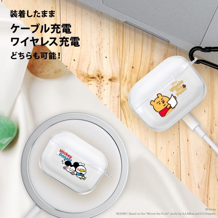 カナヘイ 画 AirPods Pro エアーポッズプロ第1世代 用 クリアソフトケース ミッキ...