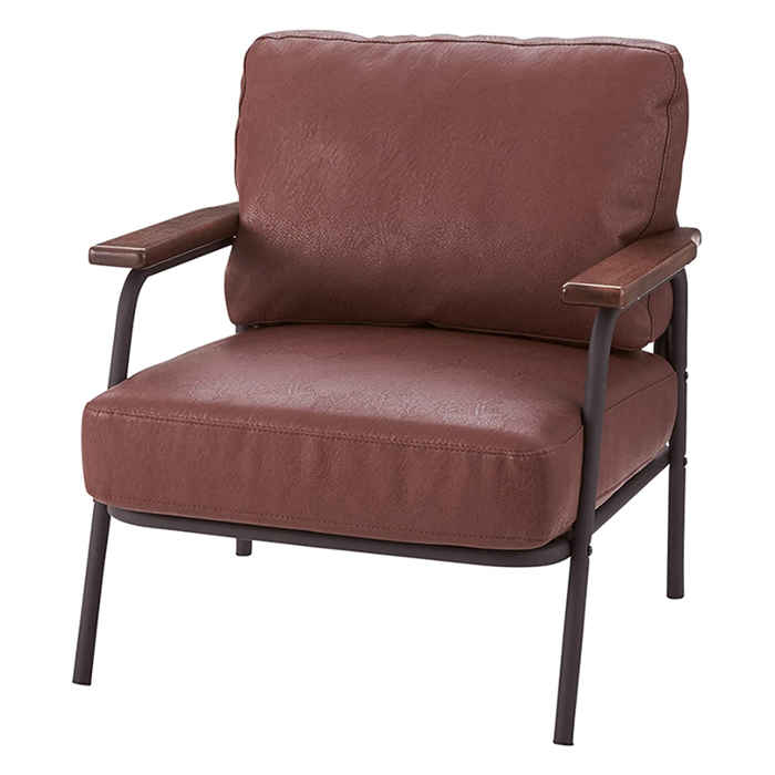 【北海道・沖縄・離島配送不可】【代引不可】ソファ ソファチェア チェア 椅子 一人掛け 1人掛け 1P ソフトレザー スチール 肘掛け 組立式 ボイド 東谷 HS-954