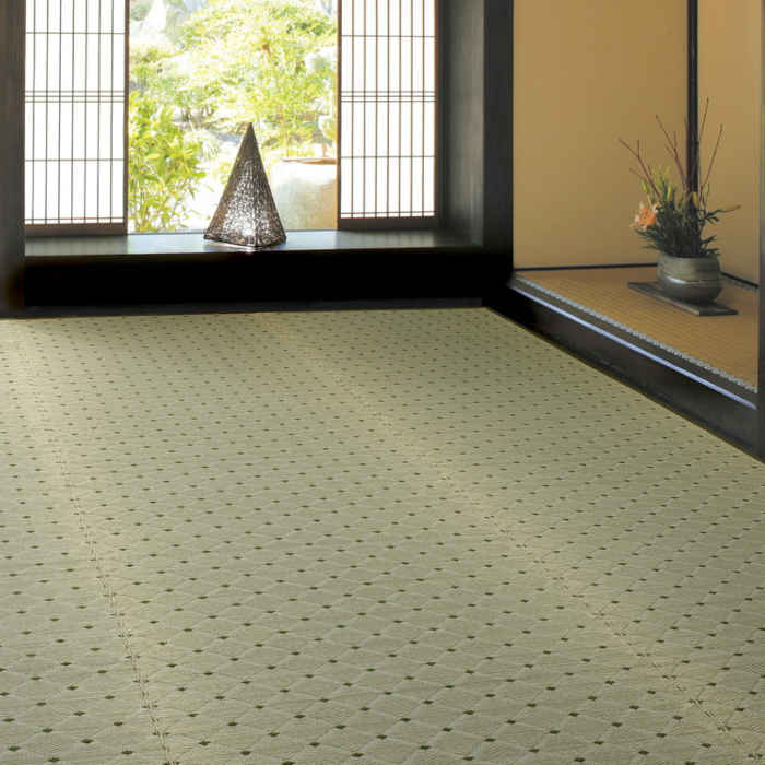 261 cm X 352 cm - 【北海道・沖縄・離島配送不可】【代引不可】い草 上敷き カーペット 本間6畳 286×382cm ござ 花ござ 国産 日本製 インテリア 夏用 模様替え シンプル 和モダン ダイヤ HAGIHARA 81606760