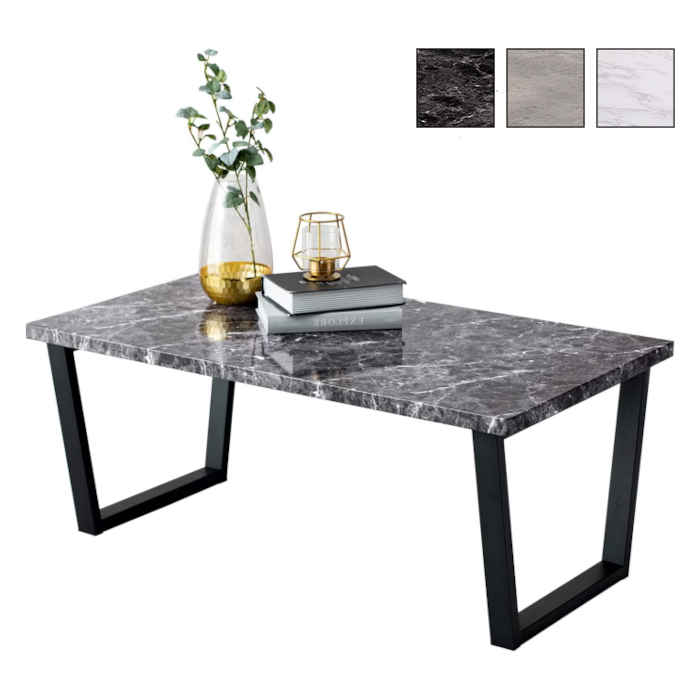 【北海道・沖縄・離島配送不可】【代引不可】センターテーブル フリーテーブル 幅90×奥行50×高さ37cm 石目調 スチール脚 台形脚 耐水性抜群 シンプル モ...