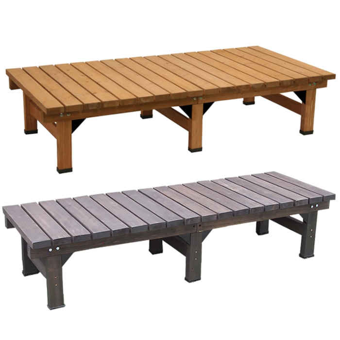 【北海道・沖縄・離島配送不可】【代引不可】デッキ縁台 180×58 超厚 35mm天板 ウッドデッキ 縁側 木製..