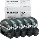 【キングジム】【テプラ】PROテープ 白ラベル 黒文字 エコパック(5個入り) 製品型番:SS12K-5P