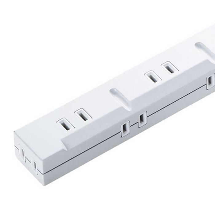 【代引不可】電源タップ 小型のACアダプタ5個&3Pプラグも差し込める スリムタイプ マグネット付き USB充電機能付き 2P 5個口 3m サンワサプライ TAP-SLIM5U-3
