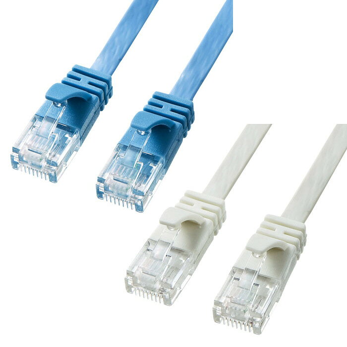 Rakuten - LANケーブル ツメ折れ防止カバー付き カテゴリ6A 10ギガビット イーサネット完全対応 CAT6A 超フラット 高弾力 PVC製 0.5m サンワサプライ KB-FL6A-005BL