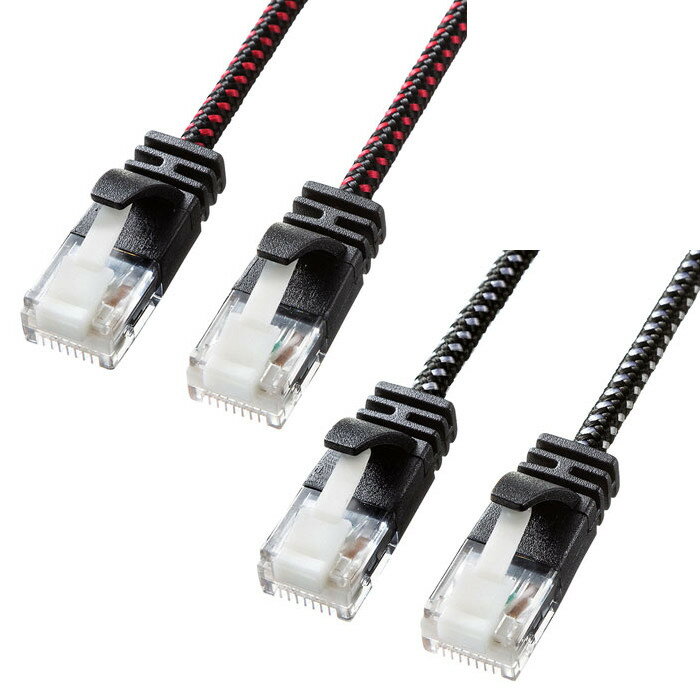 【代引不可】LANケーブル つめ折れ防止 カテゴリ6A 細径メッシュ CAT6A 10ギガビット完全対応 3m サンワサプライ KB-T6AME-03