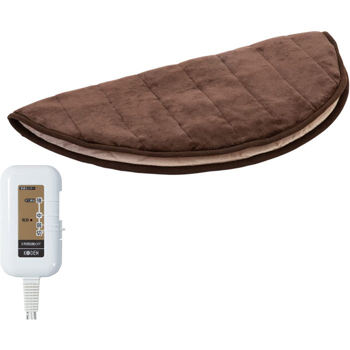 Rakuten - ホットマット 電気マットらく寝ぼう 直径80cm 円形 ブラウン フランネル 洗える ダニ退治 8hOFF 室温センサー付 スライド温度調節 円形らく寝ぼう 広電 CWR080G-B