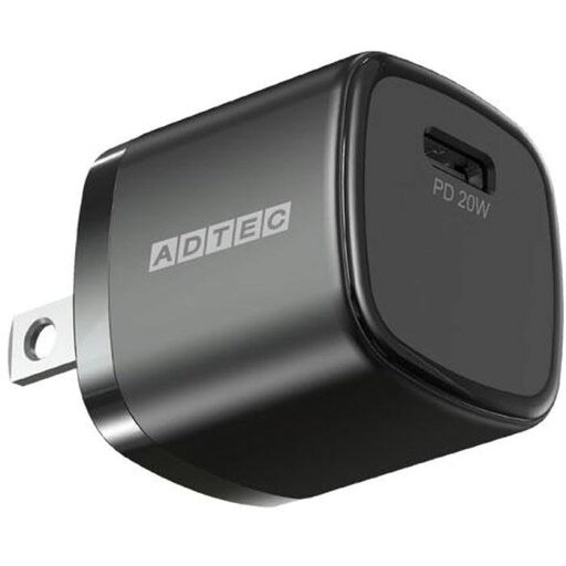 AC充電器 Power Delivery対応 20W USB Type-C 1ポート ブラック ADTEC APD-V020C-BK AC充電器 Power Delivery対応 20W USB Type-C 1ポート ブラック ADTEC APD-V020C-BK