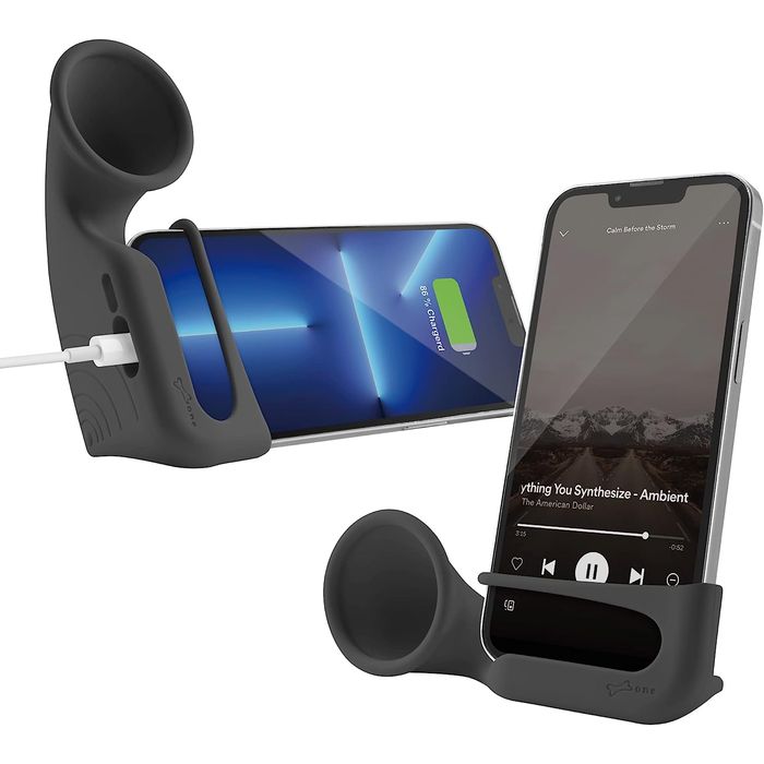 スマホ用スタンド ユニバーサルフォンホーン スタンド シリコン Phone Horn Stand スマートフォンスタンド＆拡音器 ブラック Bone PH22081-BK