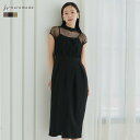 パーティードレス 結婚式 春 ワンピース ドレス お呼ばれ 体型隠し 結婚式ドレス シアー オケージョンドレス 袖あり パーティドレス フォーマル ロング ドッ...