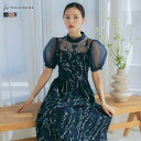 パーティードレス 結婚式 春 ワンピース ドレス 袖あり 可愛い チュール オケージョンドレス スカラップ 刺繍 ロング 結婚式ドレス お呼ばれ パーティドレス...